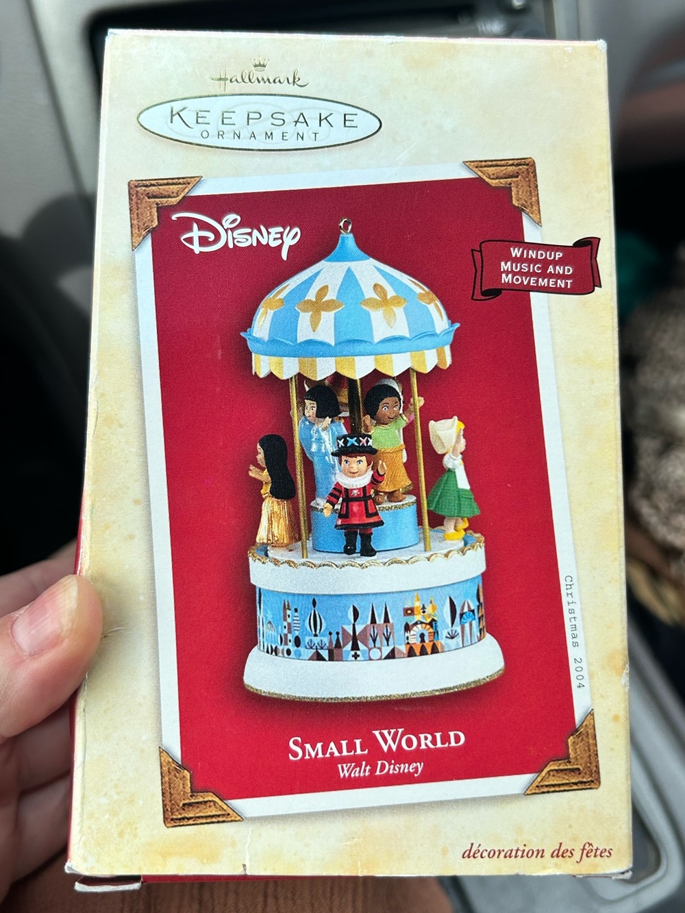 VTG Hallmark Disney Keepsake Ornament Small World Music Box Animated Carousel